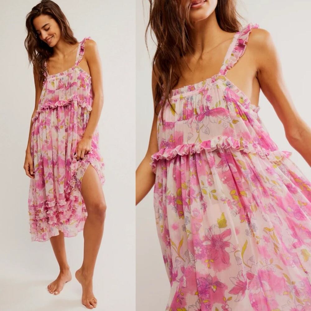 Free People Moon Phase Floral Nightgown S